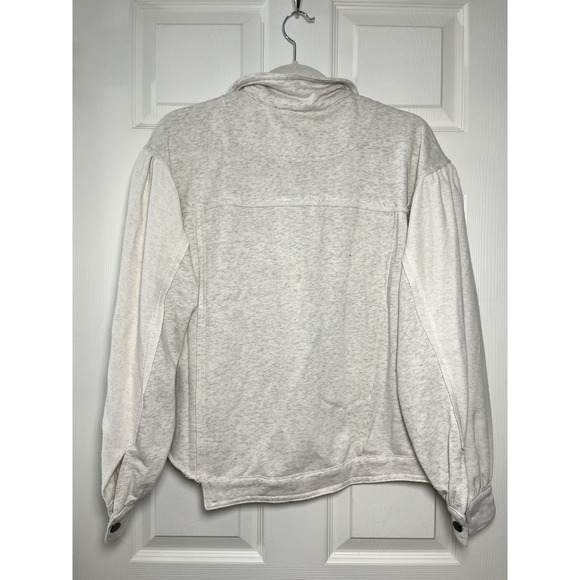 POL Cream Knit Shacket Jacket Button Front Raw Hem Lightweight Size S Boho - Picture 3 of 11